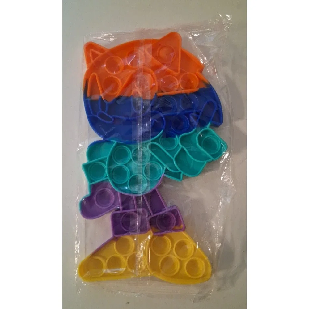 Sonic the Hedgehog fidget Rainbow pop-it toy New 10 inch